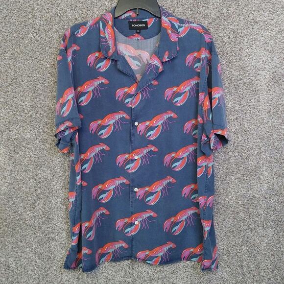 Bonobos Lobster Print Short Sleeve Button-up Shirt size XXL - Picture 1 of 12